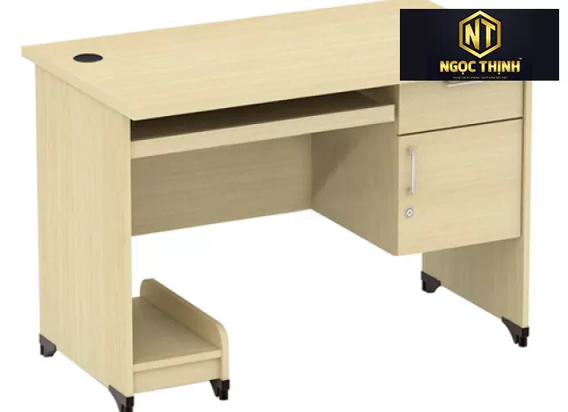 Bàn máy tính hộc liền gỗ Melamine AT204HL